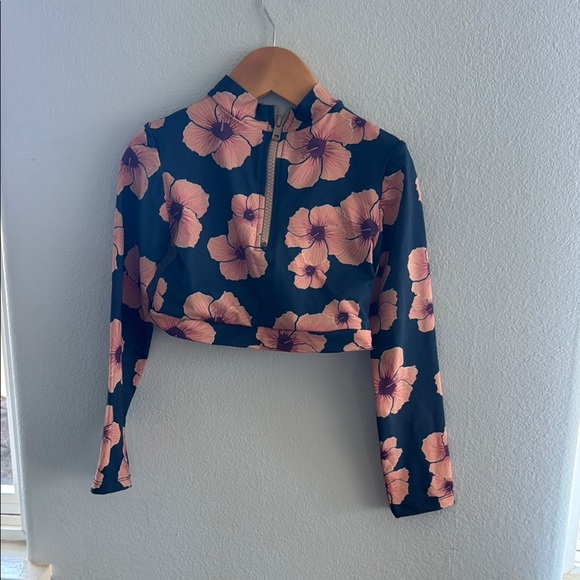 Acacia Swimwear Pink Floral Long Sleeve Blouse Kids XXL - Picture 4 of 4